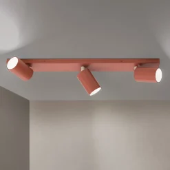 Penn plafondspot, koraalrood, lengte 60 cm, aluminium