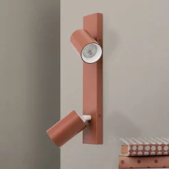 Penn plafondspot, koraalrood, lengte 35 cm, aluminium