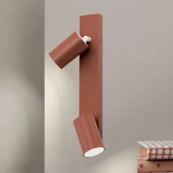 Penn plafondspot, koraalrood, lengte 35 cm, aluminium