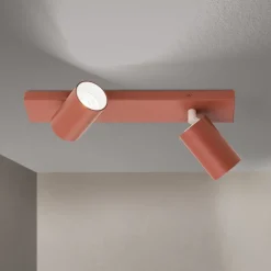 Penn plafondspot, koraalrood, lengte 35 cm, aluminium