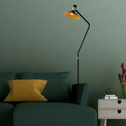 Pepijn vloerlamp in zwart en goud, 1-lamp