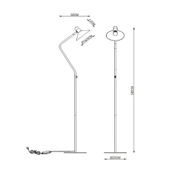 Pepijn vloerlamp in zwart en goud, 1-lamp