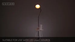 Pepijn vloerlamp in zwart en goud, 1-lamp