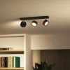 Philips Bracia LED plafondspot 3-lamps, zwart