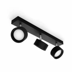Philips Bracia LED plafondspot 3-lamps, zwart
