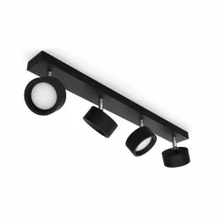 Philips Bracia LED plafondspot 4-lamps, zwart