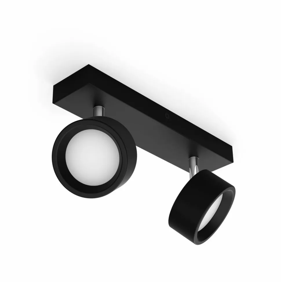 Philips Bracia LED plafondspot 2-lamps, zwart