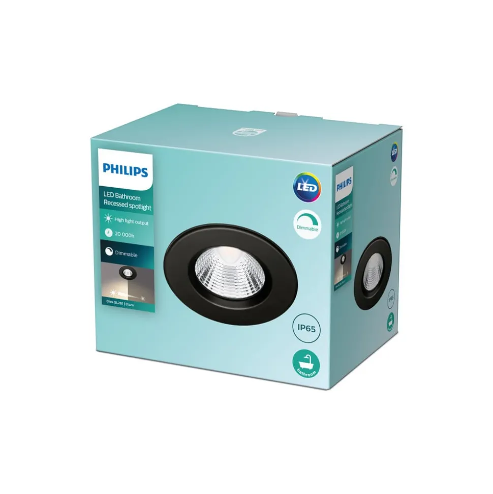 Philips Dive LED inbouwspot IP65 rond zwart