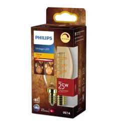 Philips E14 LED kaars C35 3W dimbaar 2.200K goud
