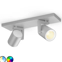 Philips Hue Argenta LED-spot 2-lamps aluminium