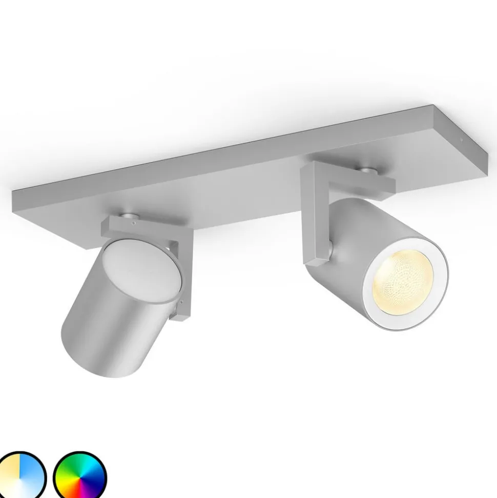 Philips Hue Argenta LED-spot 2-lamps aluminium