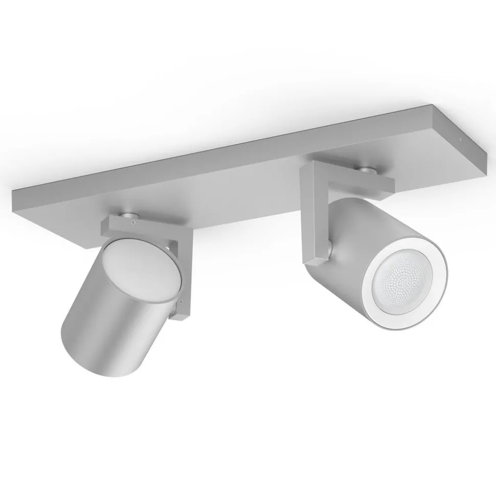 Philips Hue Argenta LED-spot 2-lamps aluminium