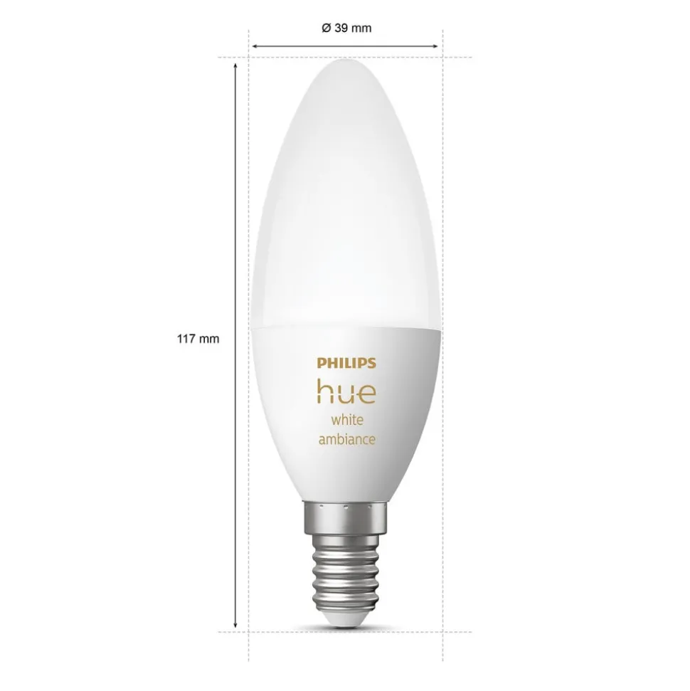 Philips Hue kaarslamp White Ambiance 2x E14 5,2W