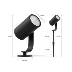 Philips Hue LED spot Lily, set van 3, bridge, RGB, CCT, IP65