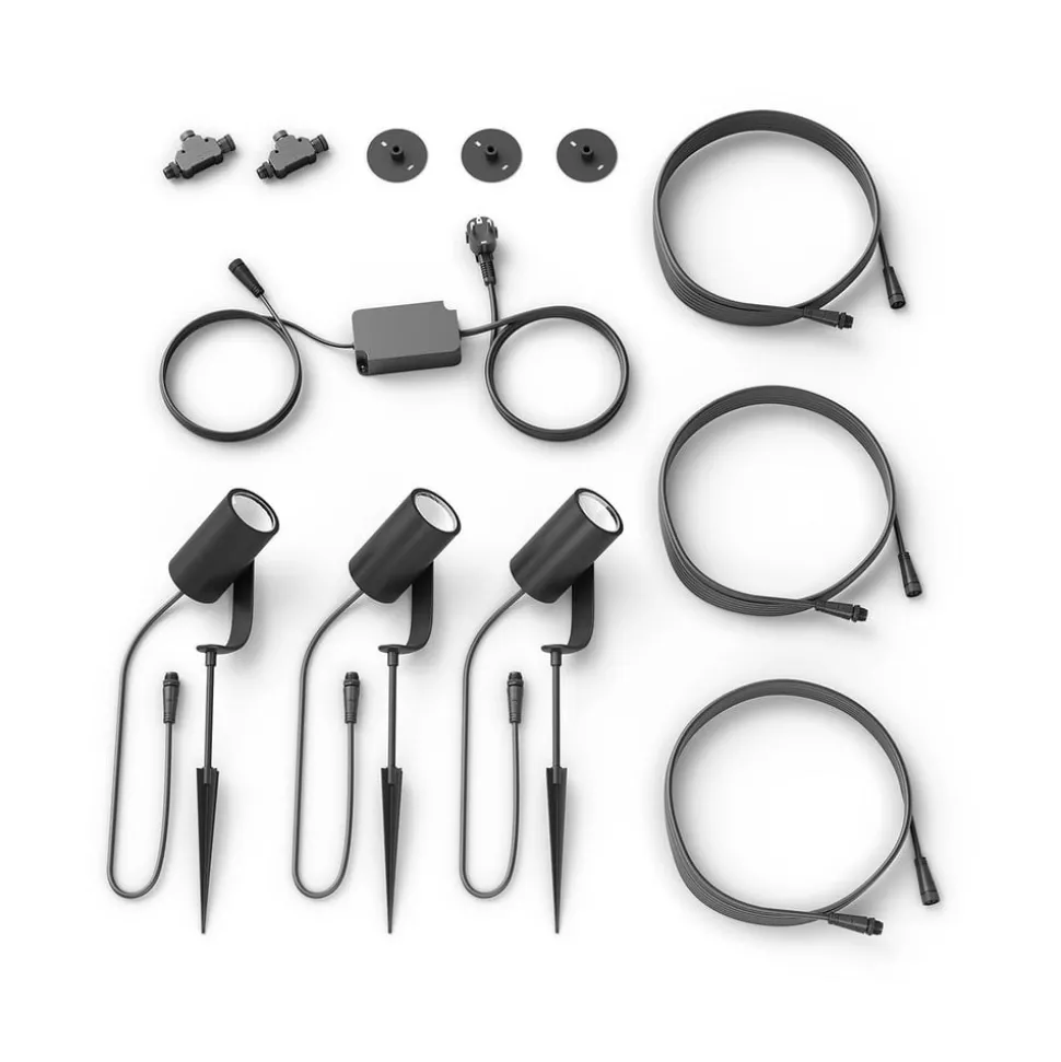 Philips Hue LED spot Lily, set van 3, bridge, RGB, CCT, IP65