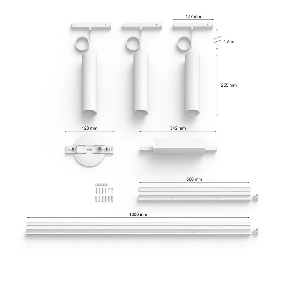 Philips Hue Perifo track, 3 LED-pendellampen, wit
