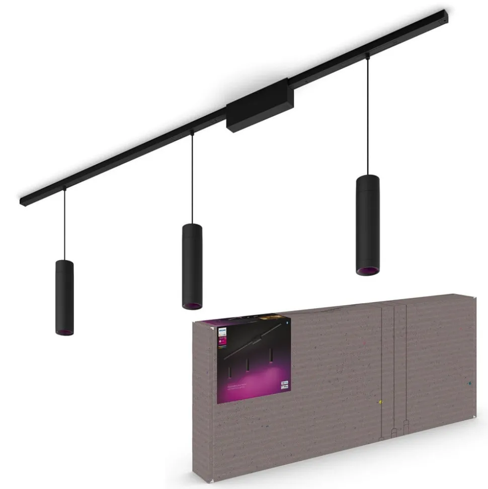 Philips Hue Perifo track, 3 LED pendels, zwart