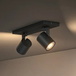 Philips Hue Runner LED spot, 2-lamps, dimschakelaar, zwart