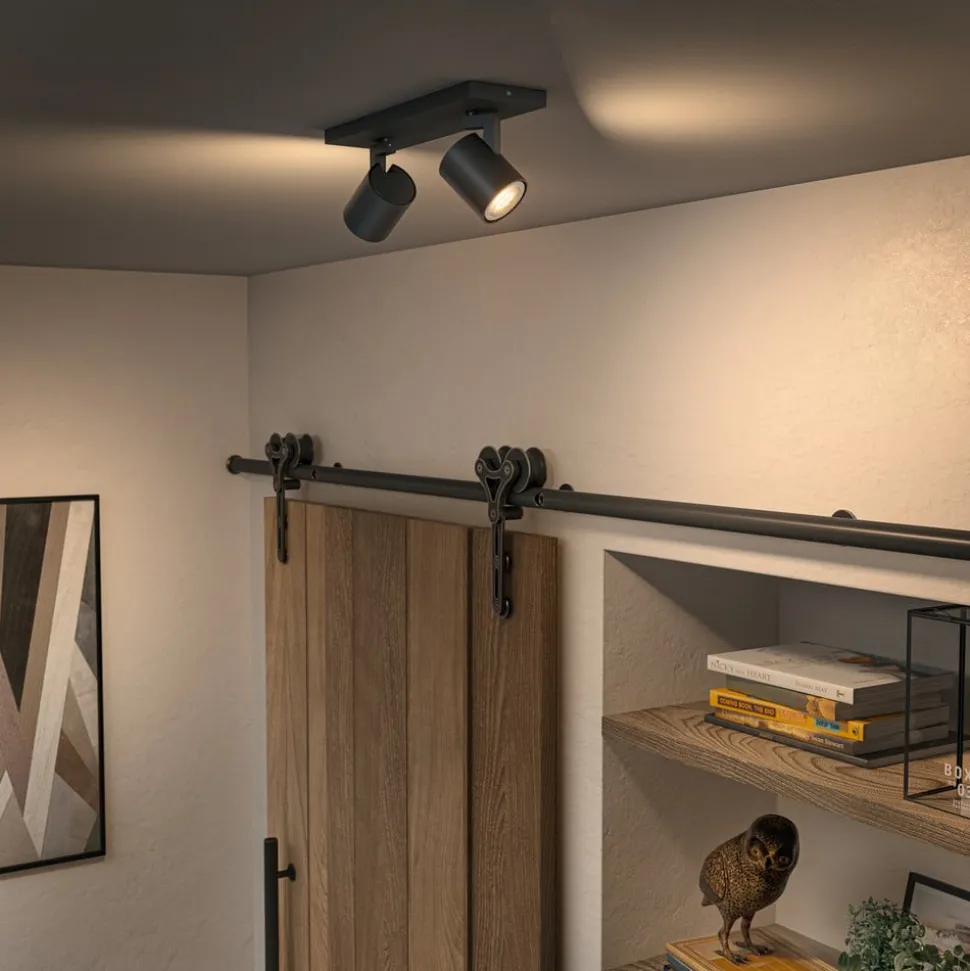 Philips Hue Runner LED spot, 2-lamps, dimschakelaar, zwart