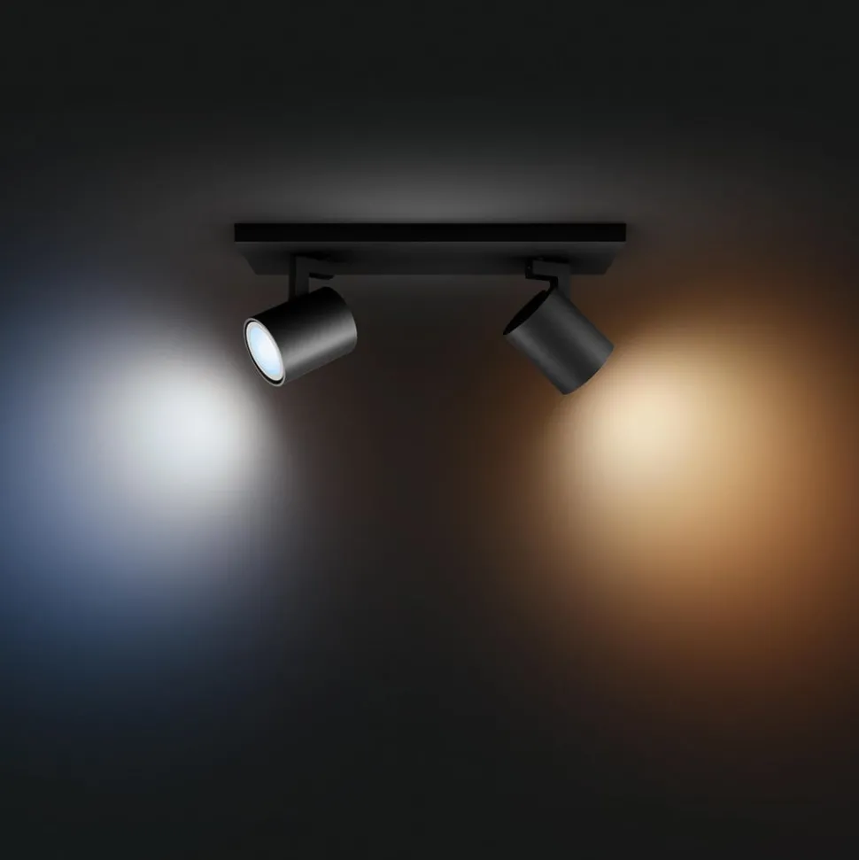 Philips Hue Runner LED spot, 2-lamps, dimschakelaar, zwart