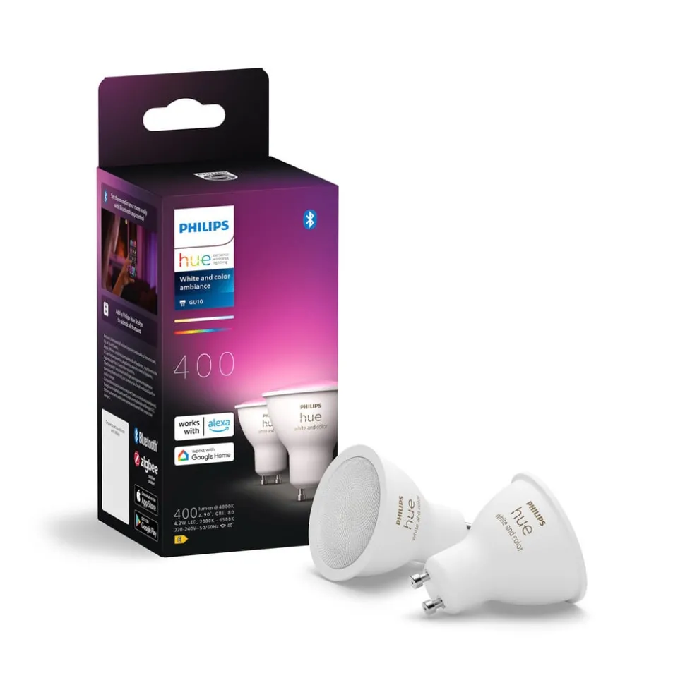 Philips Hue White & Colour Ambiance LED GU10 4,2 W, 2-pak