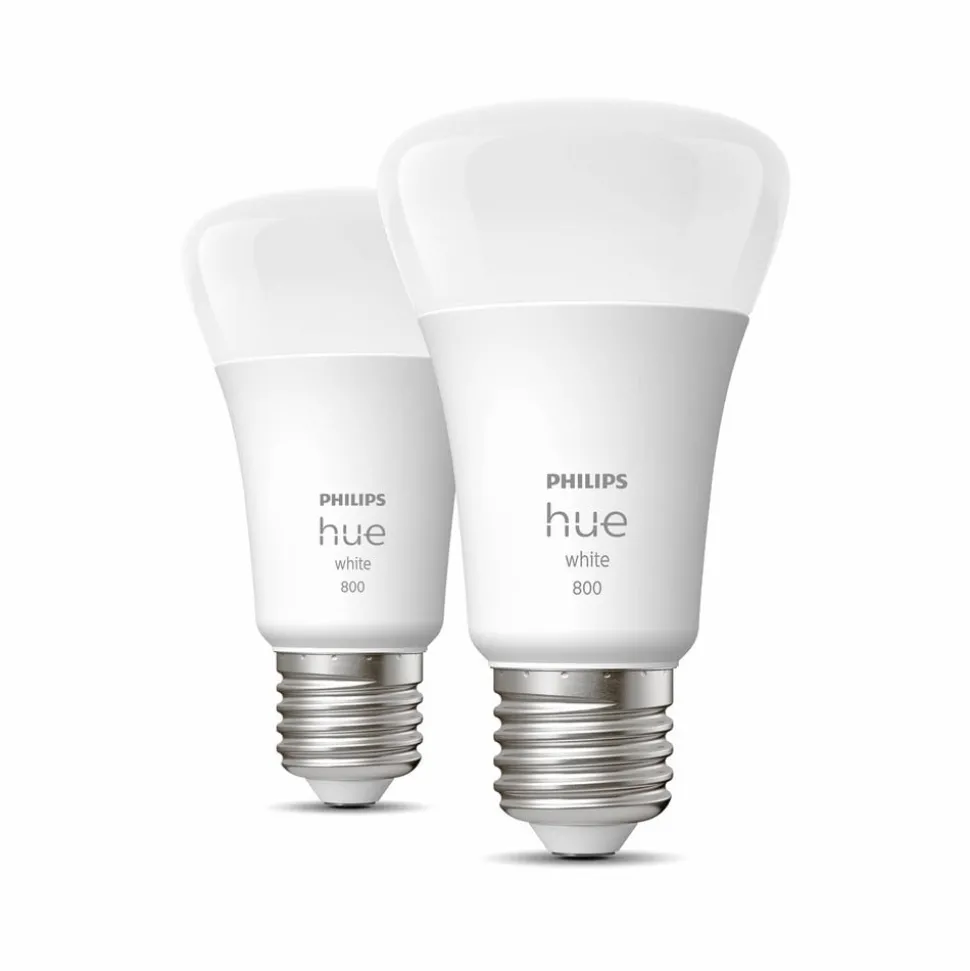 Philips Hue White 9W E27 LED lamp, 2 per set