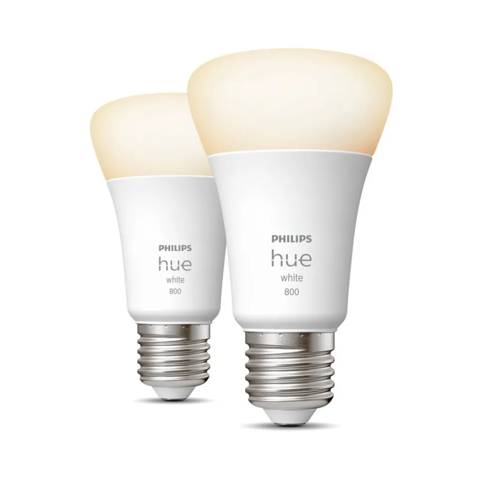 Philips Hue White 9W E27 LED lamp, 2 per set