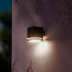 Philips LED buiten wandlamp Virona, zwart, IP44