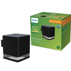 Philips LED buiten wandlamp Virona, zwart, IP44