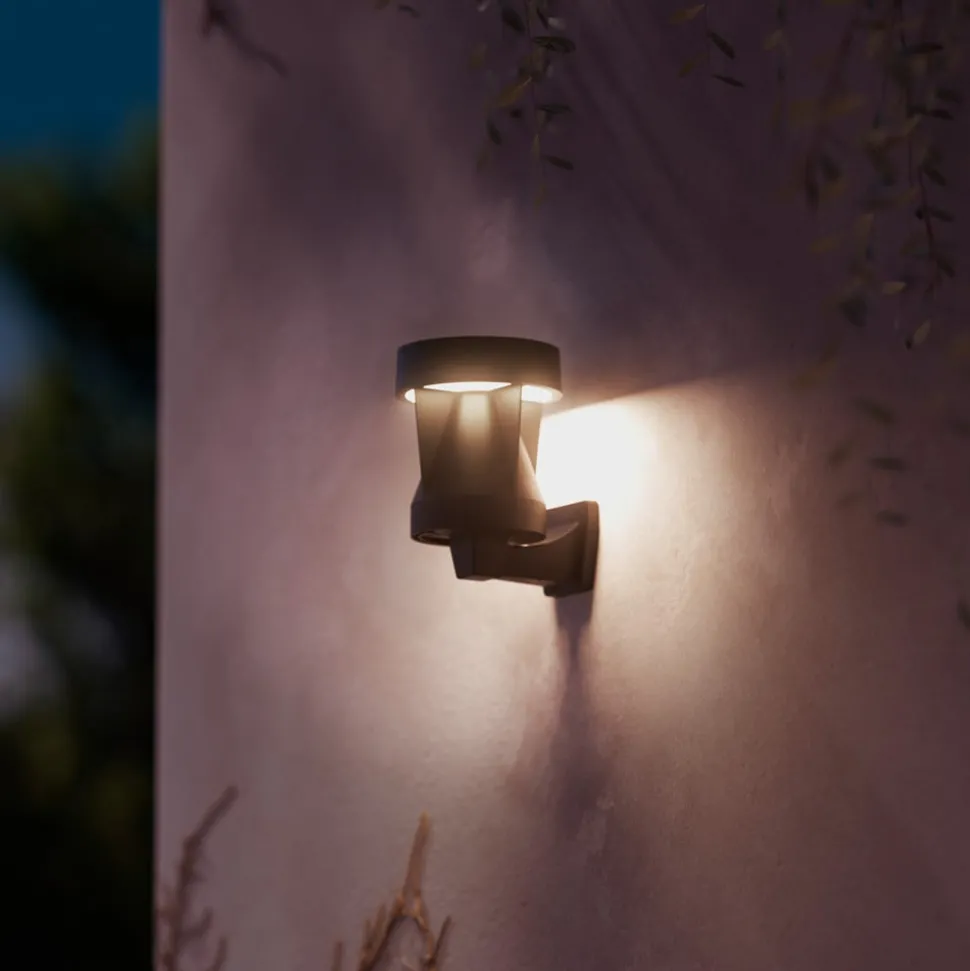 Philips LED buiten wandlamp Avery, zwart, IP44