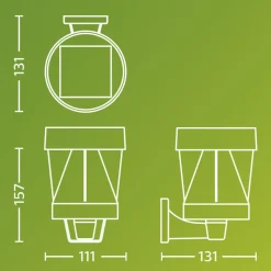 Philips LED buiten wandlamp Avery, zwart, IP44