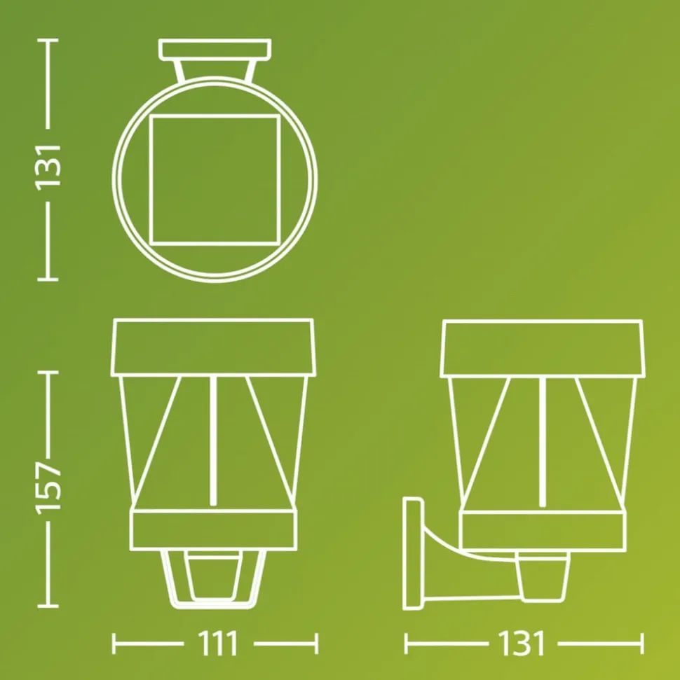 Philips LED buiten wandlamp Avery, zwart, IP44