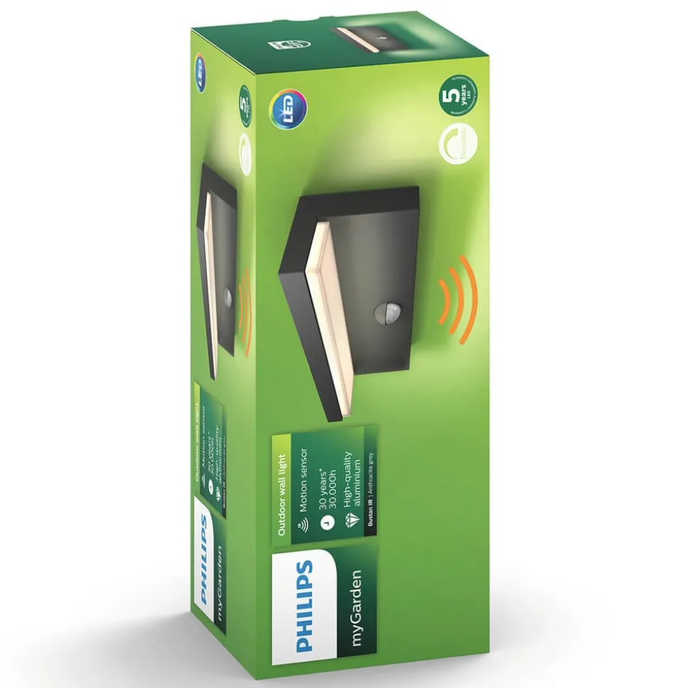Philips LED buiten wandlamp Bustan Sensor 2.700 K