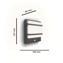 Philips LED buitenwandlamp Petronia UE, sensor