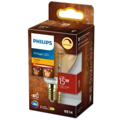 Philips LED Classic E14 P45 2,6W 1.800K goud dim