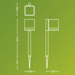 Philips LED grondspies lamp Virona, zwart, IP44