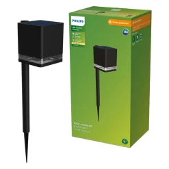 Philips LED grondspies lamp Virona, zwart, IP44