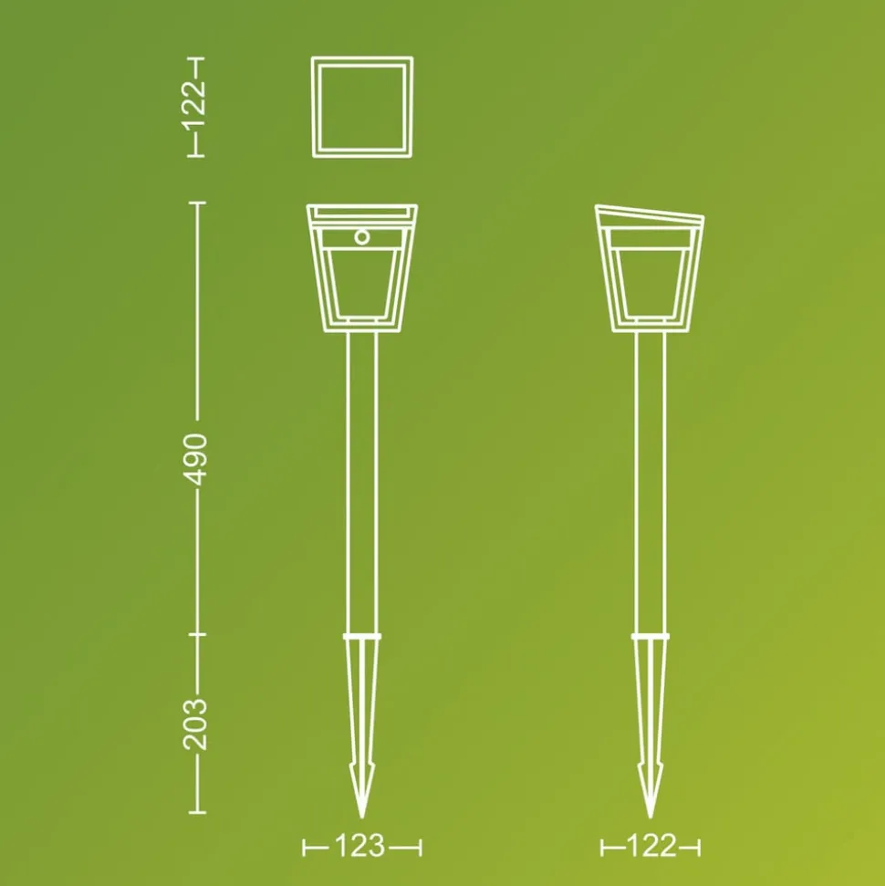 Philips LED grondspies lamp Nissa UE, kunststof, IP44