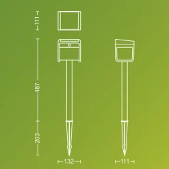 Philips LED grondspies lamp Ezra UE, kunststof, IP44