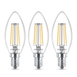 Philips LED kaarslamp E14 B35 4,3W helder 3/pak