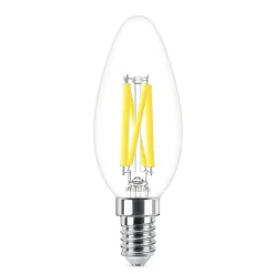 Philips LED lamp, E14 B35, 3,4 W, 2.700 K, WarmGlow