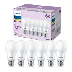 Philips LED lamp E27 13W 1.521lm 2.700K mat per 6