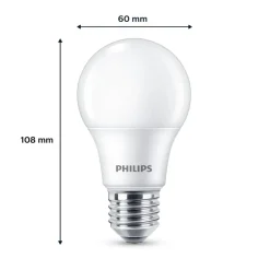 Philips LED lamp E27 8W 806lm 2.700K mat per 2