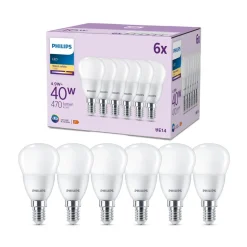 Philips LED lamp E14 4,9W 470m 2.700K mat per 6