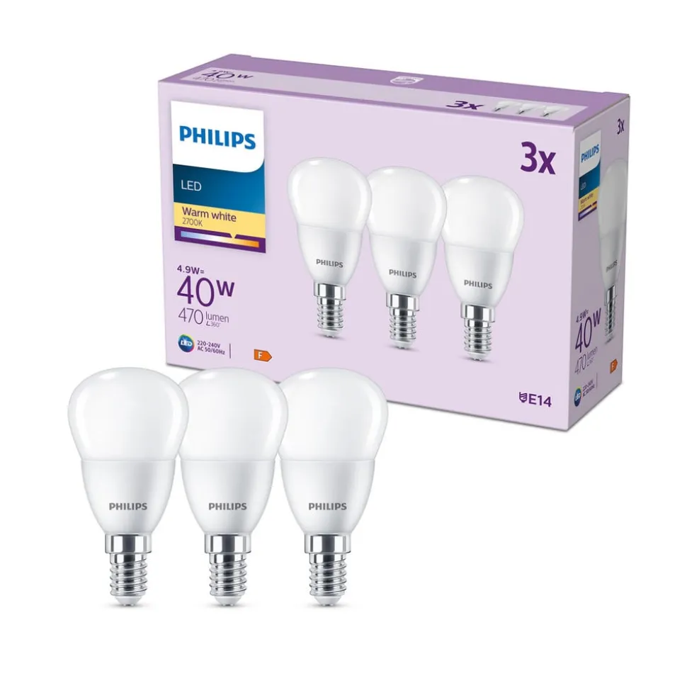 Philips LED lamp E14 4,9W 470m 2.700K mat per 3