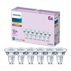 Philips LED lamp GU10 3.5W 255lm 827 helder 36° 6st