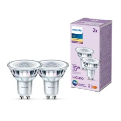 Philips LED lamp GU10 3,5W 255lm 827 helder 36° 2st