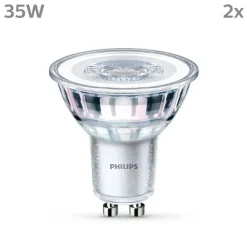 Philips LED lamp GU10 3,5W 255lm 827 helder 36° 2st