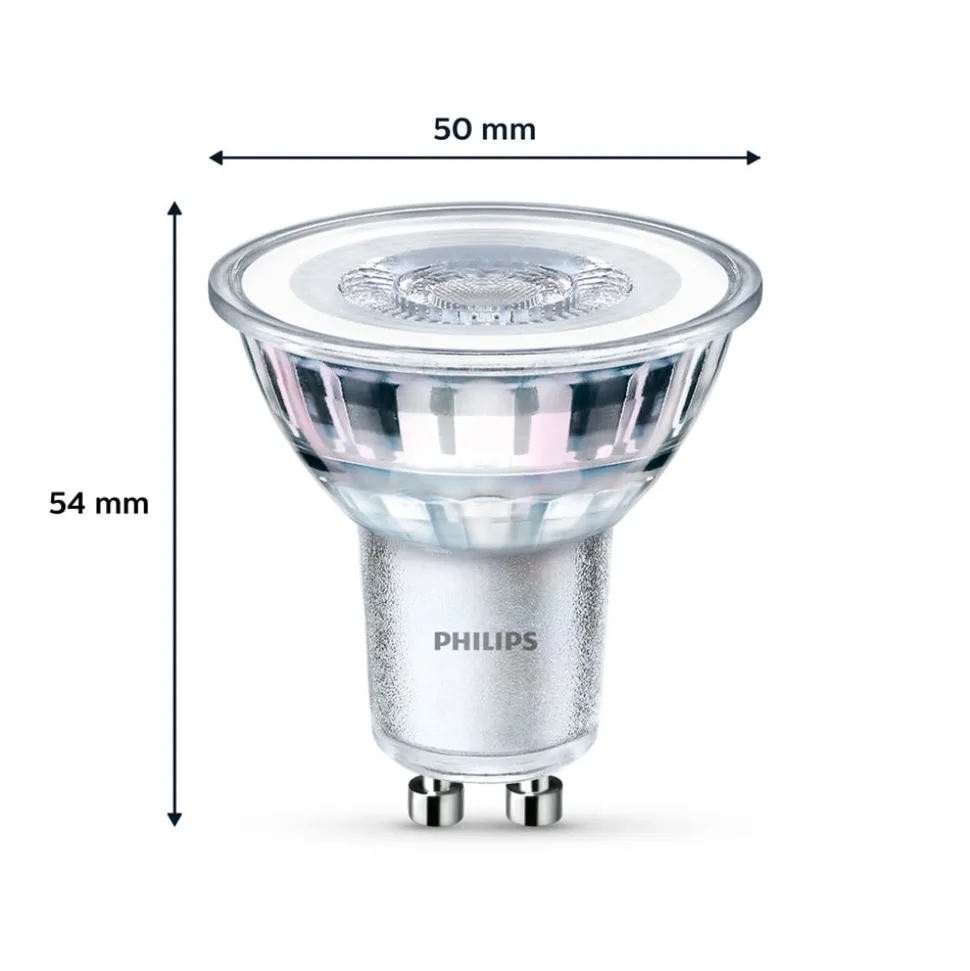 Philips LED lamp GU10 3,5W 255lm 827 helder 36° 2st