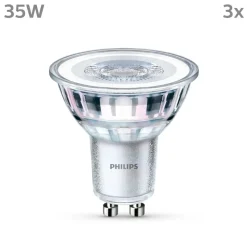 Philips LED lamp GU10 3,5W 275lm 840 helder 36° 3st